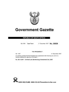 Criminal Law (Sentencing) Amendment Act [No 38 of 2007]
