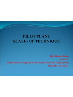 PILOT PLANT SCALE- UP TECHNIQUE - University of Rajshahi