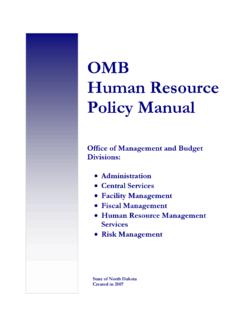 OMB Human Resource Policy Manual - North Dakota