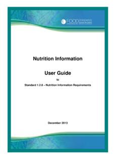 Nutrition Information User Guide