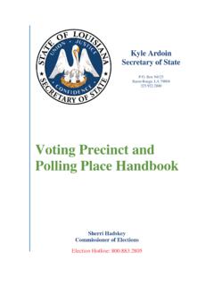 Voting Precinct Handbook - Louisiana