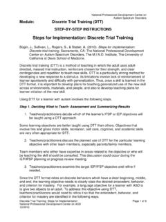 Steps for Implementation: Discrete Trial Training