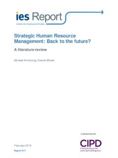 Strategic Human Resource Management: Back to the future?