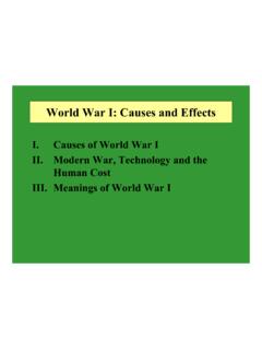 World War I: Causes and Effects - Salem State University