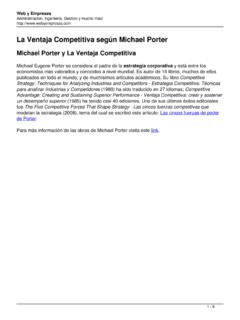 La Ventaja Competitiva seg&#250;n Michael Porter