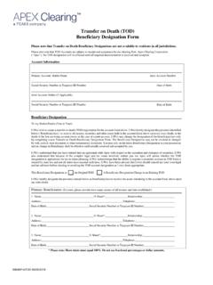 Transfer on Death (TOD) Beneficiary Designation Form