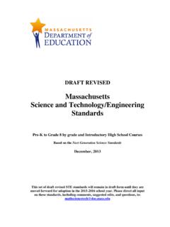 Massachusetts Science and Technology/Engineering Standards