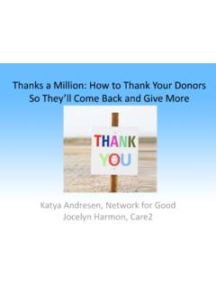Thanks a Million: How to Thank Your Donors - …