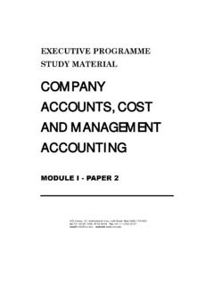 Company Accounts, Cost and Management Accounting