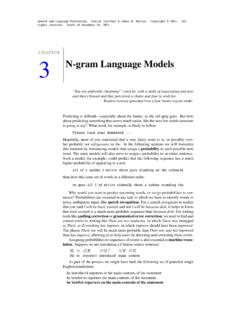 CHAPTER N-gram Language Models - Stanford University