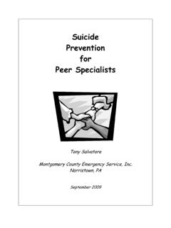 Suicide Prevention for Peer Specialists - MCES