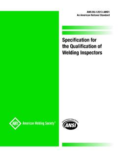Specification for the Qualification of Welding Inspectors