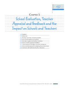 CHAPTER 5 School Evaluation, Teacher Appraisal and ...