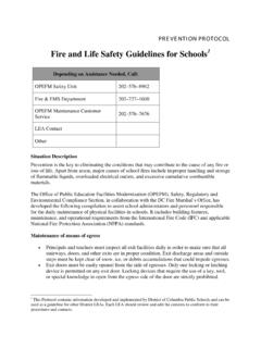 Fire and Life Safety Guidelines for Schools - Washington, D.C.
