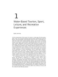 Water-Based Tourism, Sport, Leisure, and Recreation ...