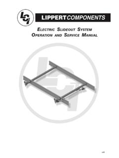 ELECTRIC SLIDEOUT SYSTEM OPERATION AND …