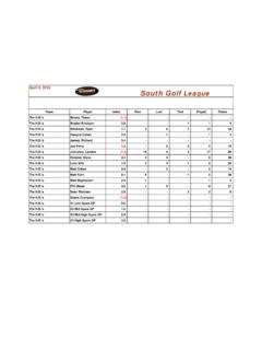 South Golf League - Schanks