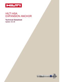 HILTI HSA EXPANSION ANCHOR - Hilti United Kingdom