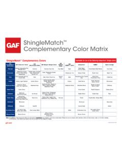 ShingleMatch Complementary Color Matrix - GAF