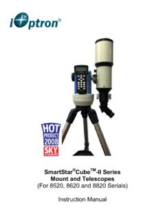 SmartStar CubeTM-II Series Mount and Telescopes …