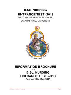 B.Sc. NURSING ENTRANCE TEST -2013