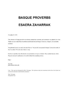 BASQUE PROVERBS ESAERA ZAHARRAK - Buber