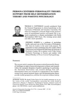 Linking Rogers and SDT 2007 - Self-Determination Theory