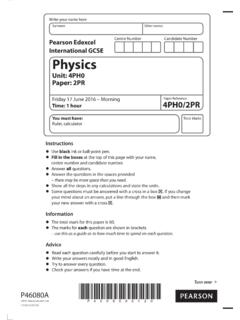 Pearson Edexcel International GCSE Physics