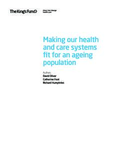 Making Health Care Systems Fit Ageing Population - King's …