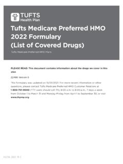 Tufts Medicare Preferred HMO 2022 Formulary (List of ...