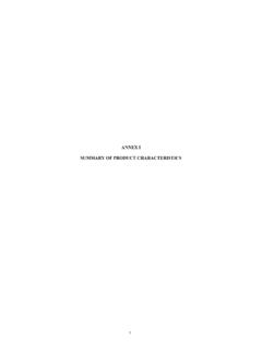 ANNEX I SUMMARY OF PRODUCT CHARACTERISTICS