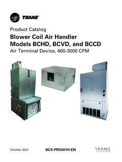 Product Catalog Blower Coil Air Handler Models BCHD, BCVD ...