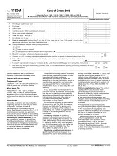 Form 1125-A Cost of Goods Sold - IRS tax forms