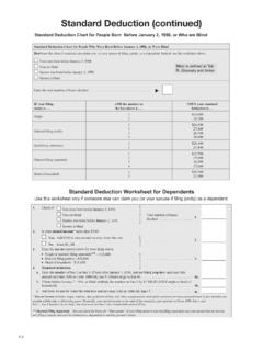 Standard Deduction Chart - IRS tax forms