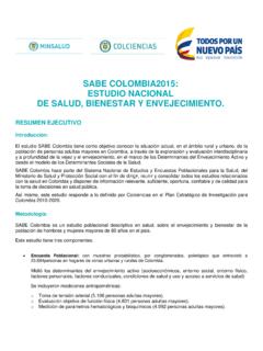 SABE COLOMBIA2015: ESTUDIO NACIONAL DE SALUD, …