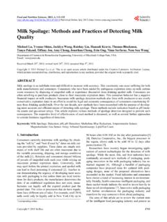 Milk Spoilage: Methods and Practices of Detecting Milk Quality