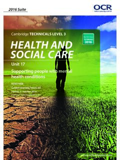 TECHNICALS LEVEL 3 HEALTH AND SOCIAL CARE