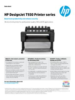 HP DesignJet T930 Printer series - Hewlett Packard