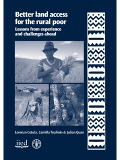 Better land access for the rural poor - cpahq.org