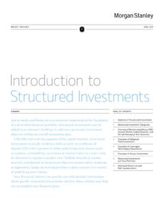 Introduction to Structured Investments - Morgan Stanley