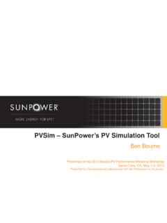 PVSim SunPower’s PV Simulation Tool - Sandia Energy