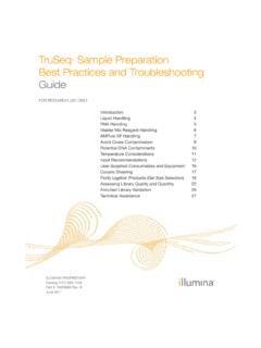 TruSeq Sample Preparation Best Practices and ...