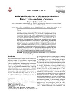 Antimicrobial activity of phytopharmaceuticals for ...