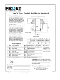100C6 Froet Drain&#174; Roof Drain Submittal