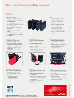 The Linde Lithium-ion battery solutions