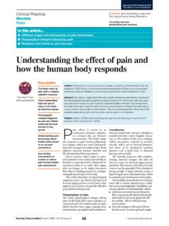Understanding the effect of pain and how the human body ...