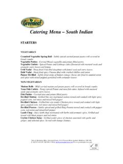 Catering Menu – South Indian - Greenleaf