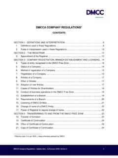 DMCCA COMPANY REGULATIONS - World’s #1 Free Zone