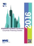 SUMMER COURSE CATALOG Citywide Training Center