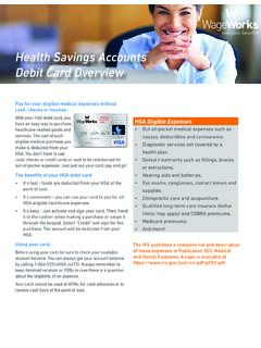 Health Savings Accounts Debit Card Overview